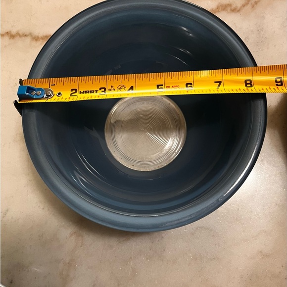 3 Piece set of vintage Pyrex Moody Blues nesting mixing bowls with clear bottoms - Picture 11 of 11
